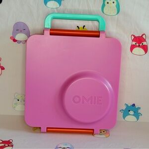 OmieBox Bento Lunch Box Pink & Orange | Kids School Lunch